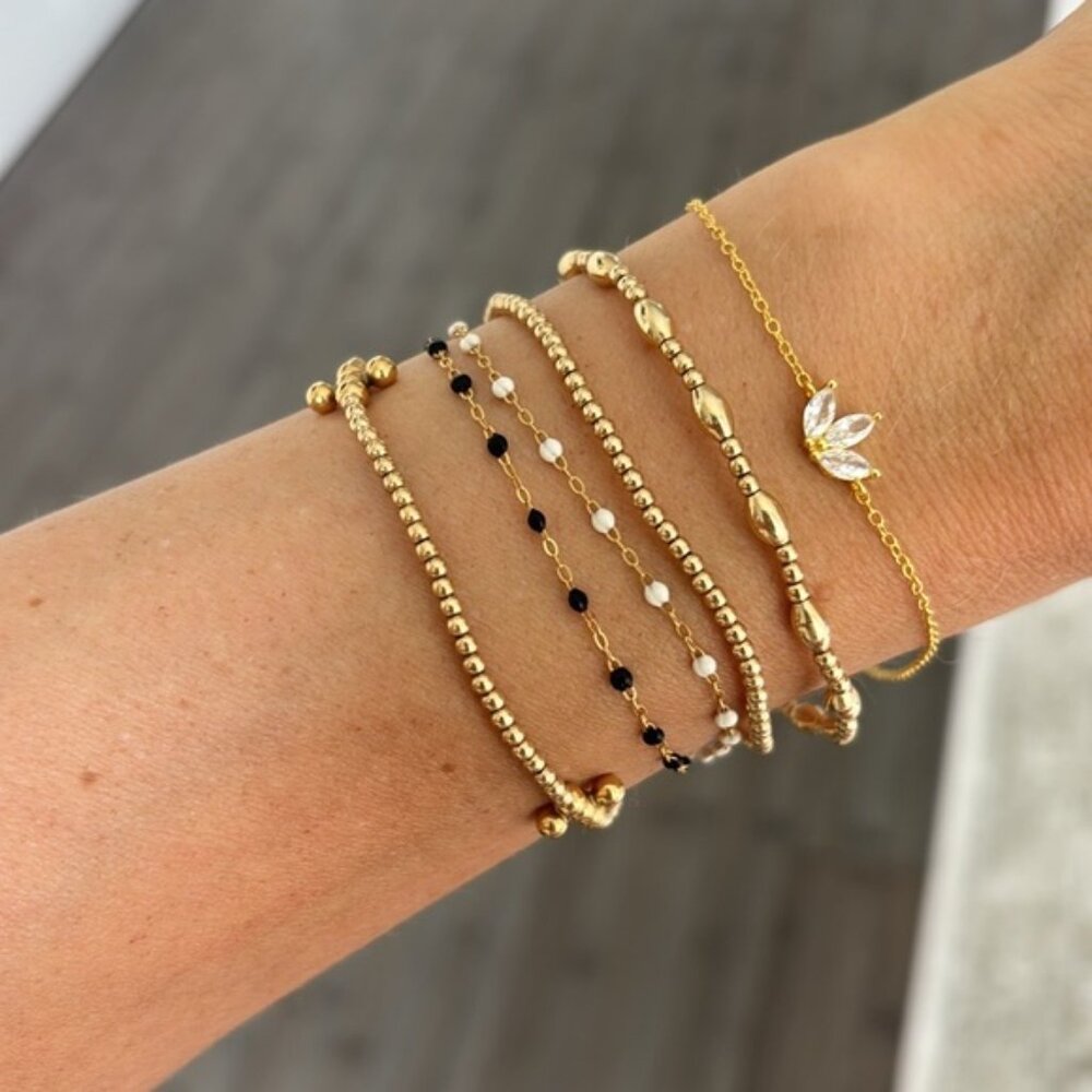 The Marissa sterling silver plated gold Dainty adjustable bracelet delicate